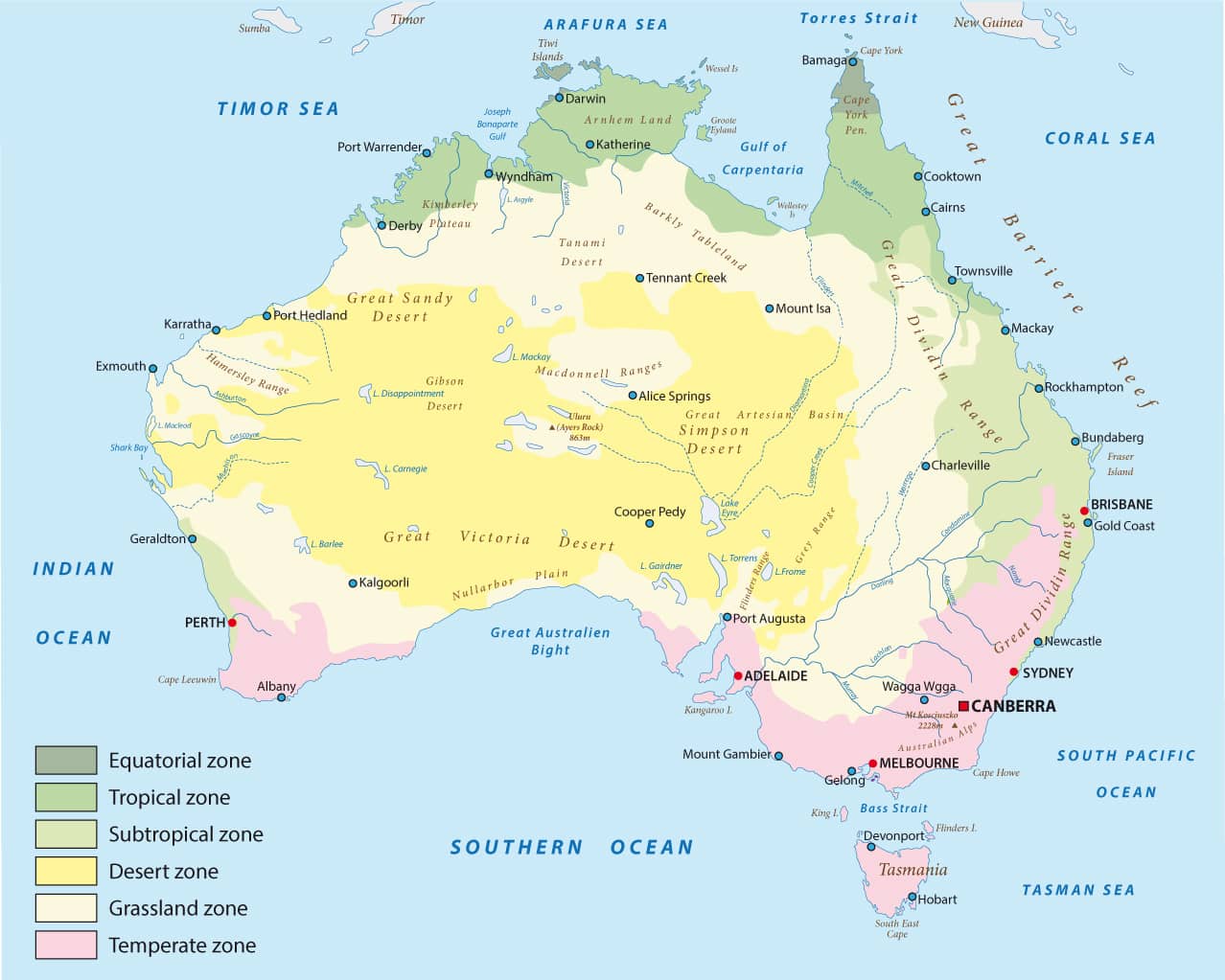 climate map of Australia